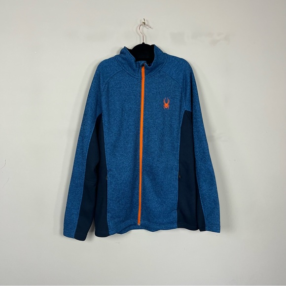 MEN’S SPYDER ZIP UP JACKET IN BLUE AND ORANGE SIZE XL - Picture 2 of 15